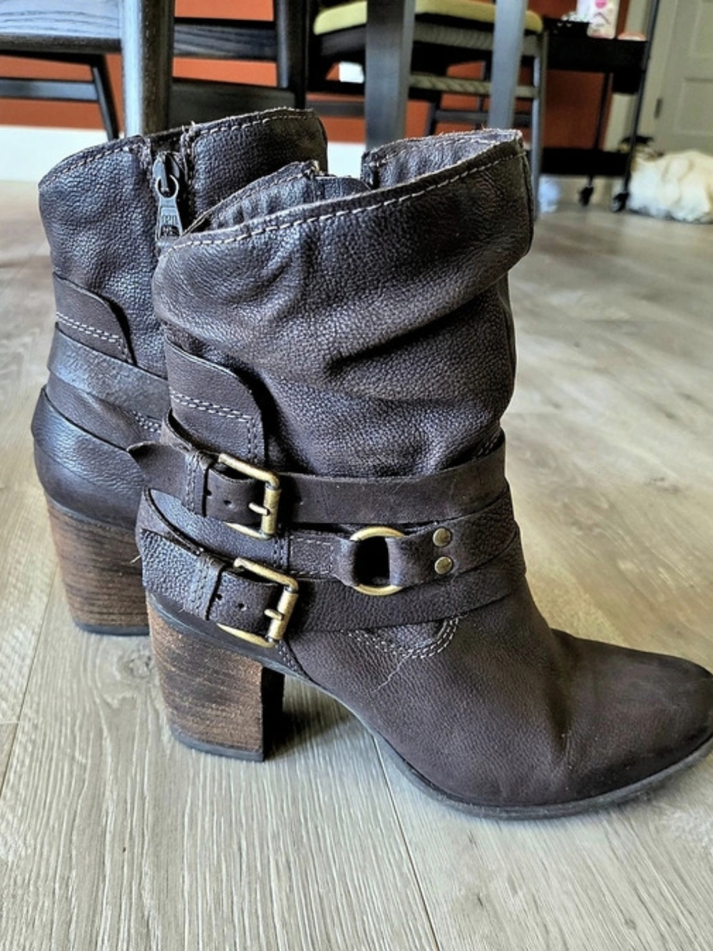 Mjus Italian Brown Buckle Ankle Boots